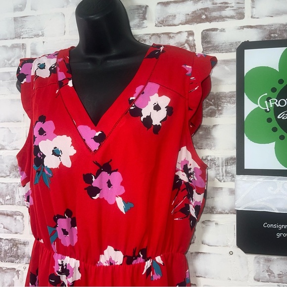 41 Hawthorn Red Sleeveless V-Neck Sundress - Picture 2 of 8